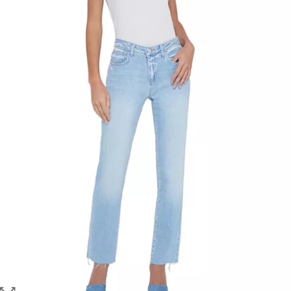 LAGENCE Womens Size 33 Milana Low Rise Olympia Stovepipe Cut Off Jeans NWT - Picture 1 of 13